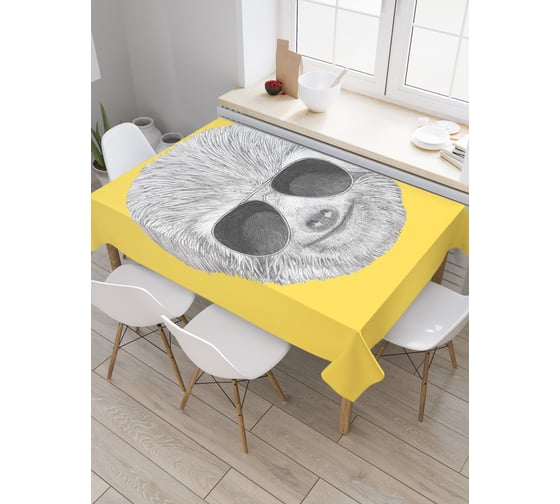 Прямоугольная скатерть JoyArty Ленивец в очках из сатена tc_37851_120x145 1