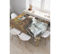 Прямоугольная скатерть JoyArty Лесной водопад из сатена tc_36790_120x145