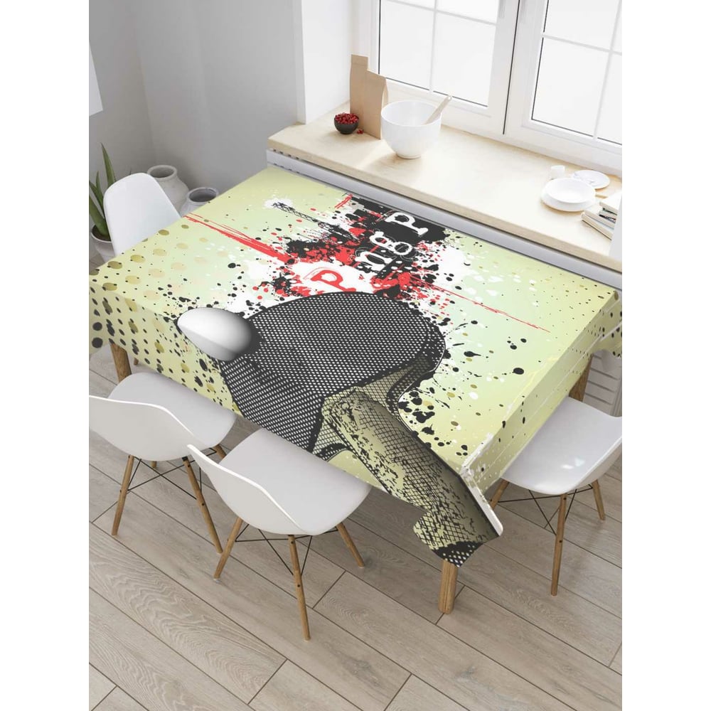 Прямоугольная скатерть JoyArty Пинг-понг из сатена tc_7432_120x145 ...