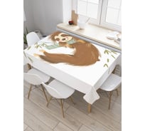 Прямоугольная скатерть JoyArty Ленивец на ветке из сатена tc_37844_120x145