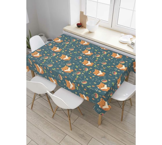 Прямоугольная скатерть JoyArty Лисички в лесу из сатена tc_73973_120x145 1