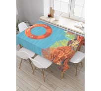 Прямоугольная скатерть JoyArty Летнее заныривание из сатена tc_30159_120x145