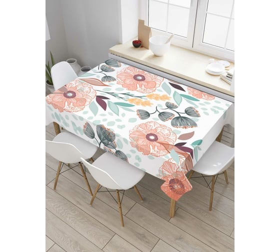 Прямоугольная скатерть JoyArty Пастельные маки из сатена tc_70707_120x145 1
