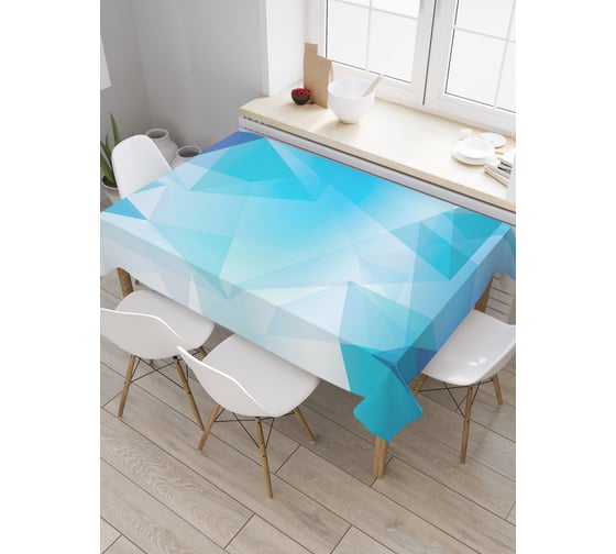 Прямоугольная скатерть JoyArty Кубический холод из сатена tc_22212_120x145 1
