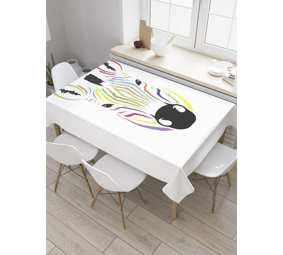Прямоугольная скатерть JoyArty Краски зебры из сатена tc_8904_120x145 1