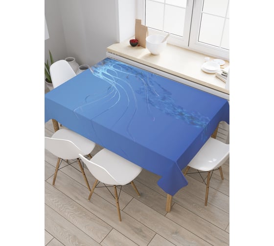 Прямоугольная скатерть JoyArty Опасная медуза из сатена tc_22356_120x145 1