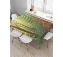 Прямоугольная скатерть JoyArty Лиственная дорожка из сатена tc_20760_120x145
