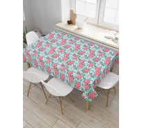 Прямоугольная скатерть JoyArty Пестрые малиновые цветы из сатена tc_68967_120x145