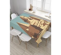Прямоугольная скатерть JoyArty Пирамиды и сфинкс из сатена tc_32970_120x145