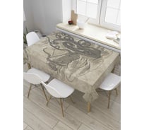 Прямоугольная скатерть JoyArty Нападение кракена на парусник из сатена tc_7968_120x145