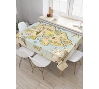 Прямоугольная скатерть JoyArty Пиратские сокровища из сатена tc_18566_120x145