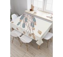 Прямоугольная скатерть JoyArty Медуза с ракушками из сатена tc_22358_120x145