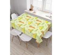 Прямоугольная скатерть JoyArty Кот любитель йоги из сатена tc_25644_120x145