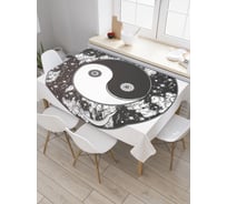 Прямоугольная скатерть JoyArty Космический баланс из сатена tc_19240_120x145