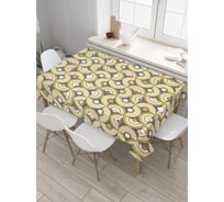 Прямоугольная скатерть JoyArty Переплетение кругов из сатена tc_31523_120x145