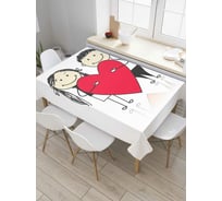 Прямоугольная скатерть JoyArty Любовь на двоих из сатена tc_91937_120x145
