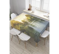 Прямоугольная скатерть JoyArty Лебеди в парке из сатена tc_32396_120x145