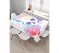 Прямоугольная скатерть JoyArty Подводный череп из сатена tc_21718_120x145