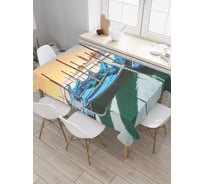 Прямоугольная скатерть JoyArty Лодочная гавань из сатена tc_3433_120x145