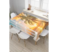 Прямоугольная скатерть JoyArty Окно заката из сатена tc_7784_120x145