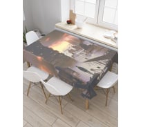 Прямоугольная скатерть JoyArty Крушение города из сатена tc_30863_120x145