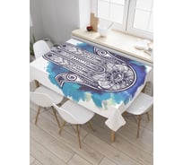 Прямоугольная скатерть JoyArty Ладонь хамсы из сатена tc_38643_120x145