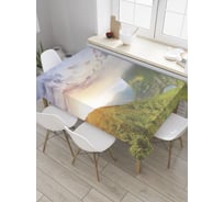 Прямоугольная скатерть JoyArty Озеро в ущелье из сатена tc_32837_120x145