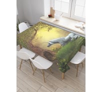 Прямоугольная скатерть JoyArty Отдыхающий единорог из сатена tc_22359_120x145