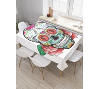 Прямоугольная скатерть JoyArty Племенной череп из сатена tc_7122_120x145