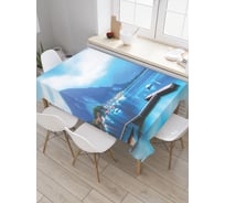 Прямоугольная скатерть JoyArty Лазурный берег из сатена tc_21351_120x145