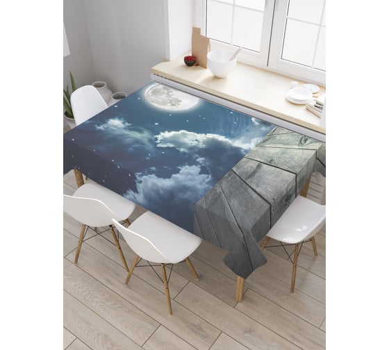 Прямоугольная скатерть JoyArty Подруга луна из сатена tc_18990_120x145
