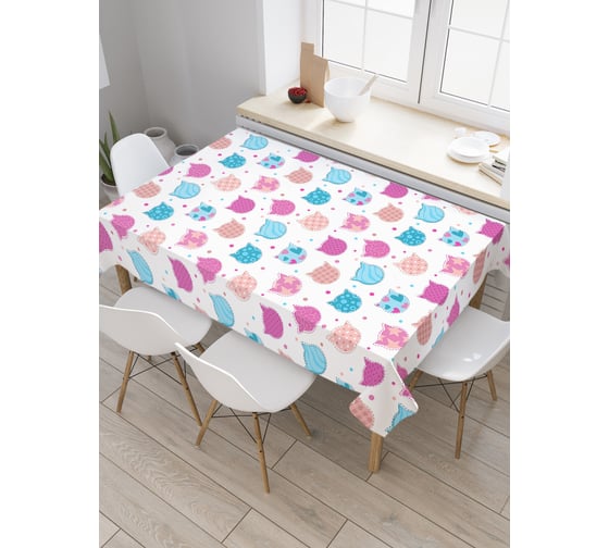 Прямоугольная скатерть JoyArty Кошачьи формы из сатена tc_25657_120x145 1