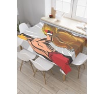 Прямоугольная скатерть JoyArty Медведь в боксе из сатена tc_5379_120x145