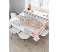 Прямоугольная скатерть JoyArty Ленивец в медитации из сатена tc_37868_120x145
