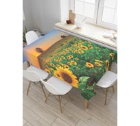 Прямоугольная скатерть JoyArty Край подсолнухов из сатена tc_8250_120x145