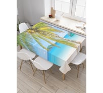 Прямоугольная скатерть JoyArty Пляжная пальма из сатена tc_21020_120x145
