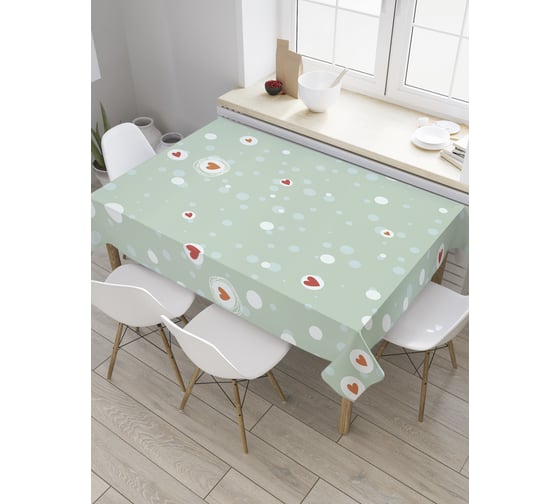 Прямоугольная скатерть JoyArty Парящие сердца из сатена tc_33750_120x145 1