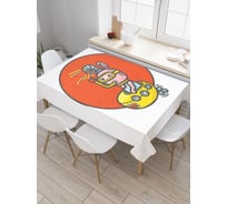 Прямоугольная скатерть JoyArty Кролик-исследователь из сатена tc_22374_120x145