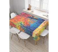 Прямоугольная скатерть JoyArty Красочные деревья из сатена tc_30180_120x145