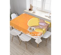 Прямоугольная скатерть JoyArty Ленивец на кресле из сатена tc_37877_120x145