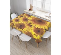 Прямоугольная скатерть JoyArty Подсолнухи из сатена tc_9855_120x145