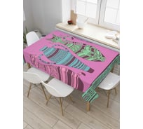 Прямоугольная скатерть JoyArty Коты и вазы из сатена tc_4898_120x145