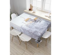 Прямоугольная скатерть JoyArty Купола в снегу из сатена tc_79771_120x145