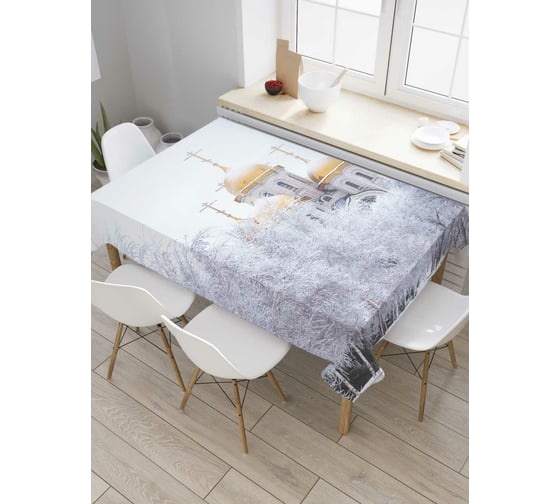 Прямоугольная скатерть JoyArty Купола в снегу из сатена tc_79771_120x145 1