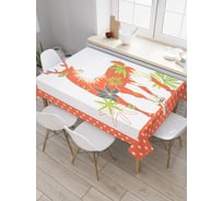 Прямоугольная скатерть JoyArty Олень в листьях из сатена tc_5820_120x145