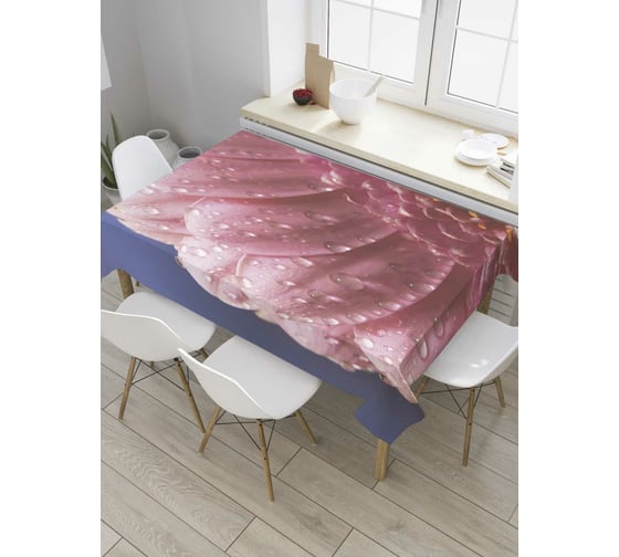 Прямоугольная скатерть JoyArty Лепестки в росе из сатена tc_32580_120x145 1