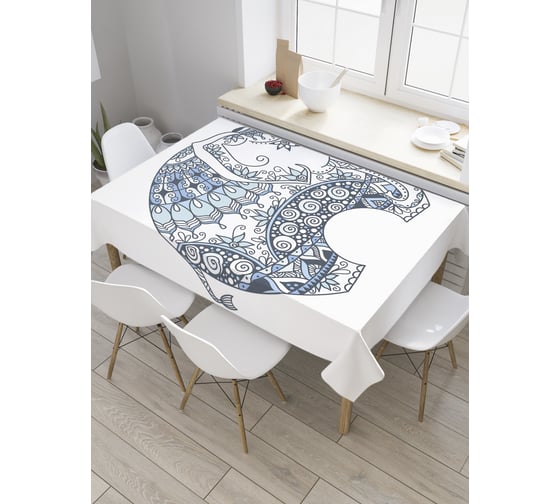 Прямоугольная скатерть JoyArty Орнаментальный слон из сатена tc_35374_120x145 1