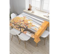 Прямоугольная скатерть JoyArty Лиственная осень из сатена tc_6521_120x145