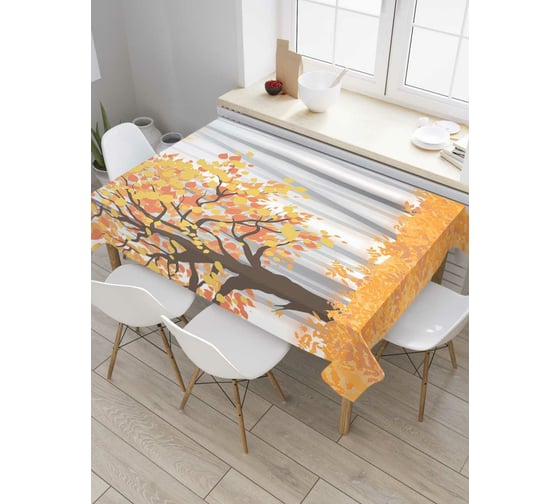 Прямоугольная скатерть JoyArty Лиственная осень из сатена tc_6521_120x145 1