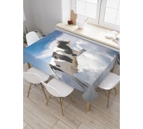 Прямоугольная скатерть JoyArty Летящая корова из сатена tc_9969_120x145